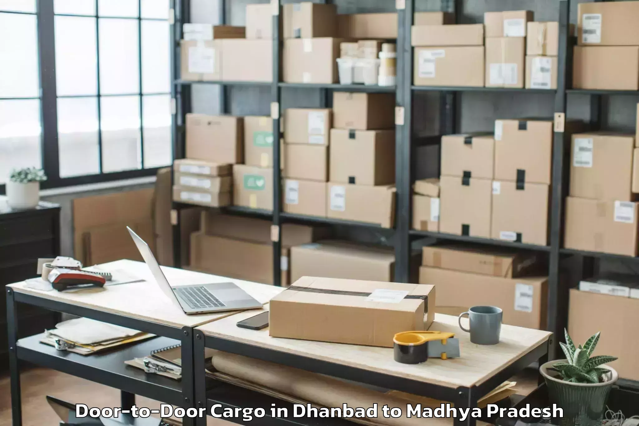 Top Dhanbad to Gyaraspur Door To Door Cargo Available